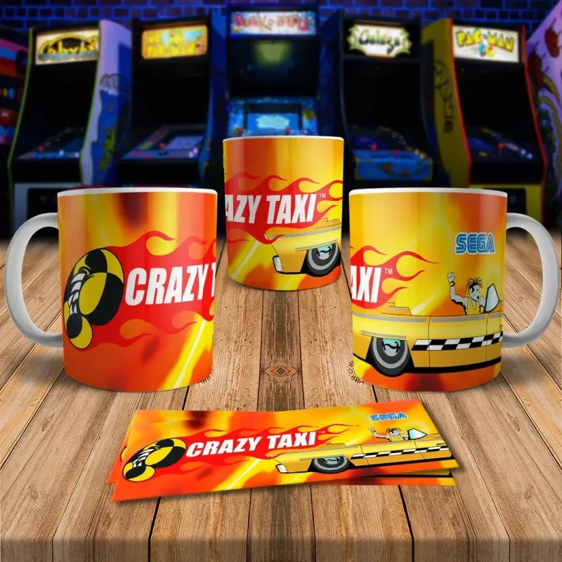 Crazy Taxi 8Bit Arcade Retro Gaming Mug - Perfect Gift!