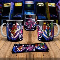 Retro 8Bit Arcade Gaming Mug - Crystal Castles Design
