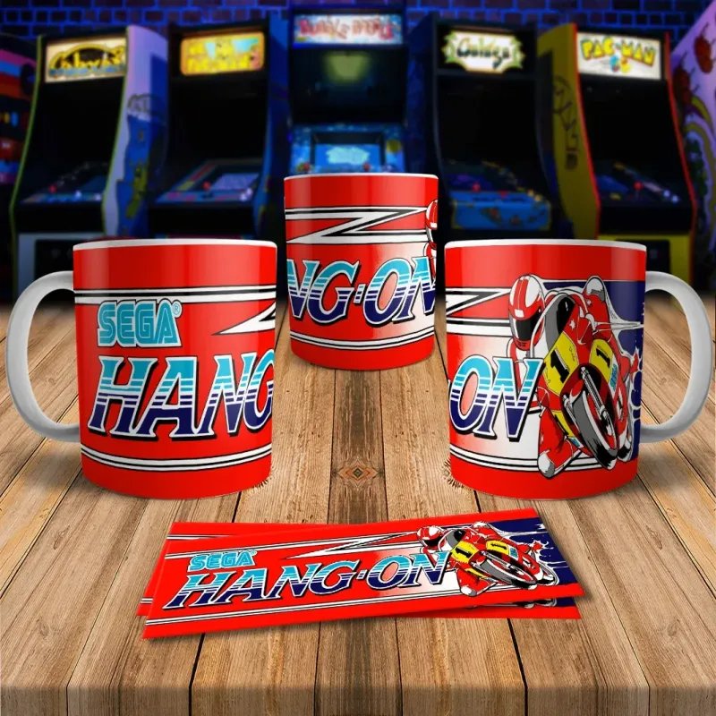 Hangon 8Bit Arcade Retro Gaming Mug 1 - Perfect for Gamers!