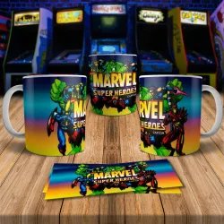 Marvel Super Heroes 8Bit Arcade Retro Gaming Mug 1 - Fun Gift!