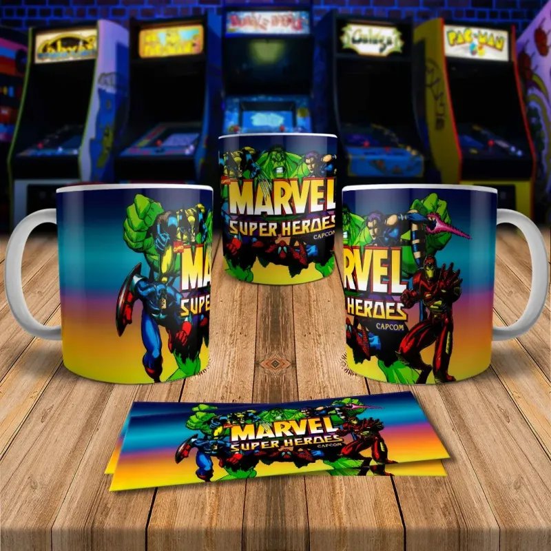 Marvel Super Heroes 8Bit Arcade Retro Gaming Mug 1 - Fun Gift! Marvel Super Heroes 8Bit Arcade Retro Gaming Mug 1 - Fun Gift!