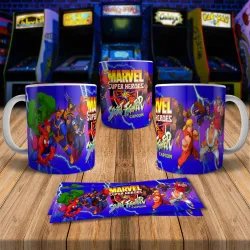 Marvel Super Heroes 8Bit Arcade Retro Gaming Mug 2