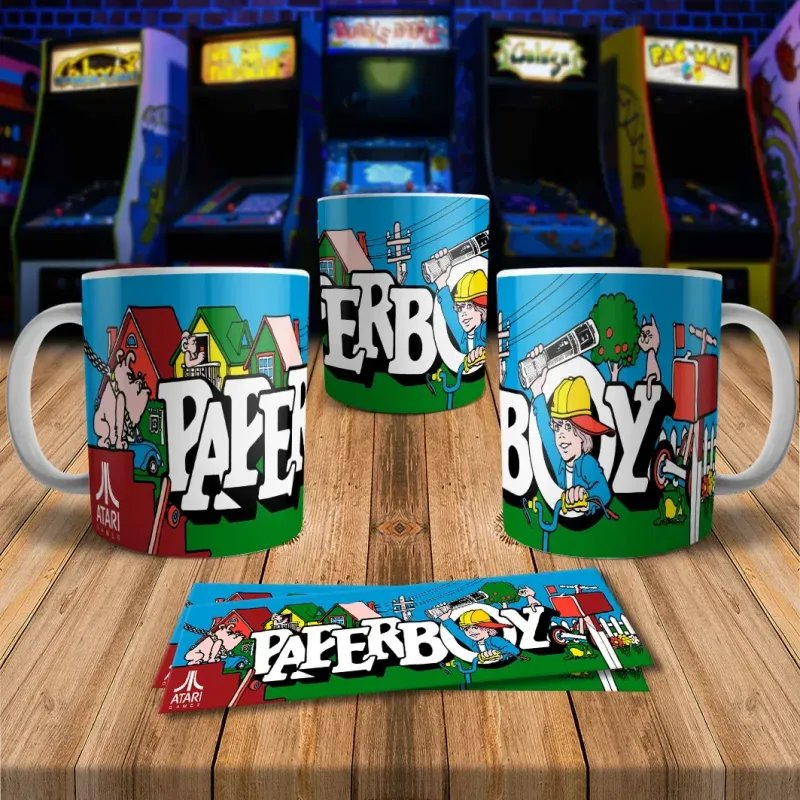Retro Paper Boy 8Bit Arcade Gaming Mug - Perfect Gift!