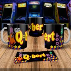 QBert 8Bit Arcade Retro Gaming Mug 1 - Perfect for Gamers!
