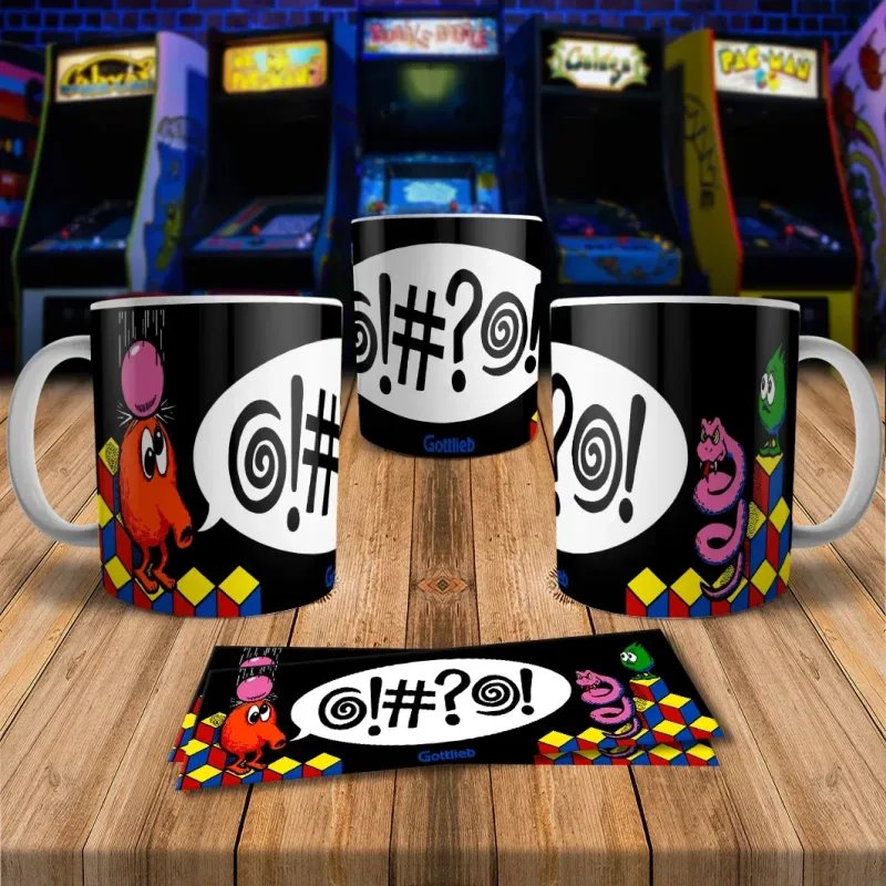 QBert 8Bit Arcade Retro Gaming Mug 2 - Perfect for Gamers!