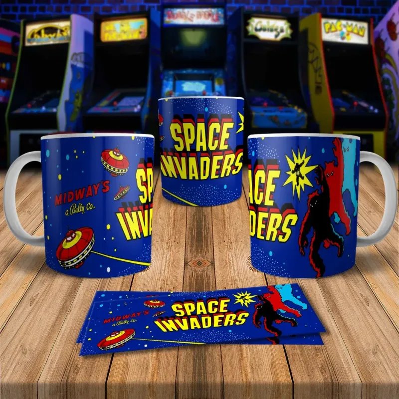 Space Invaders 8Bit Arcade Retro Gaming Mug - Perfect Gift!