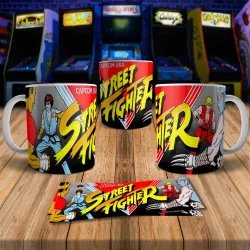 Street Fighter 8Bit Arcade Retro Gaming Mug - Game On!
