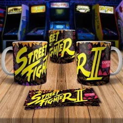 Street Fighter II 8Bit Arcade Retro Gaming Mug - Collectible!