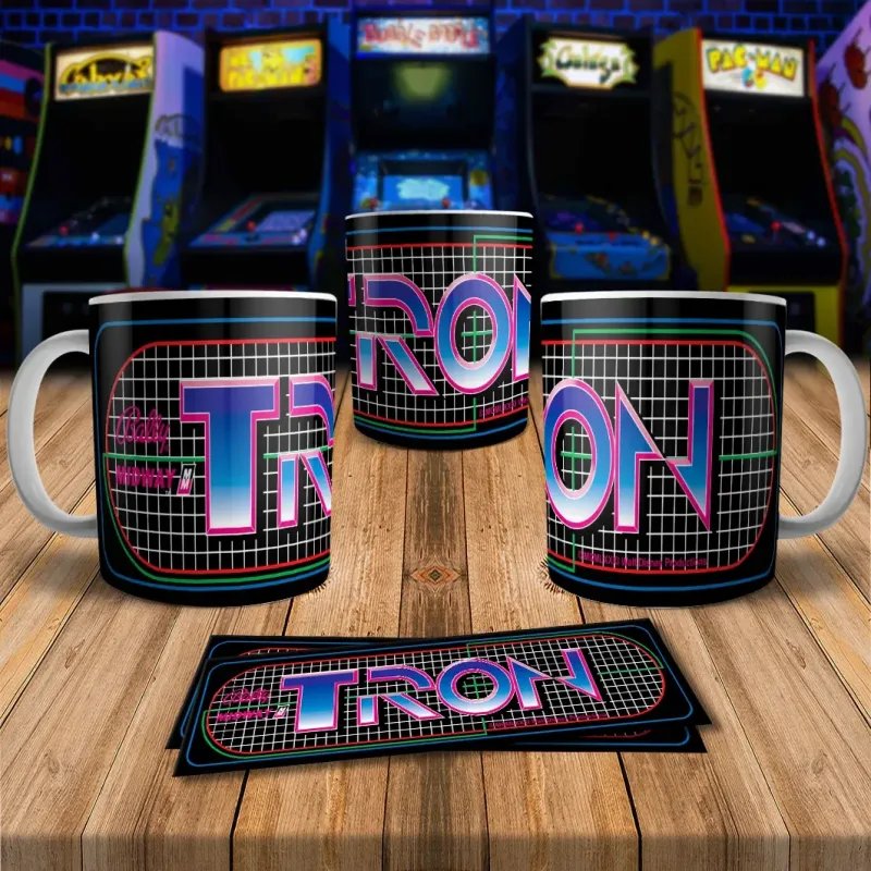 Tron 8Bit Arcade Retro Gaming Mug - Perfect for Gamers!