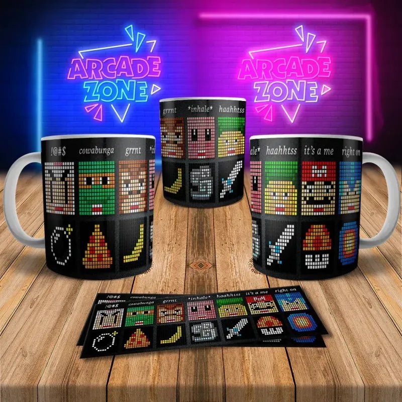 Arcade Themed 8Bit Arcade Retro Gaming Mug 1