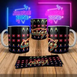 Galaga 8Bit Arcade Retro Gaming Mug 2 - Perfect for Gamers!