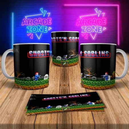Ghosts N Goblins 8Bit Arcade Retro Gaming Mug 3 - Level Up!