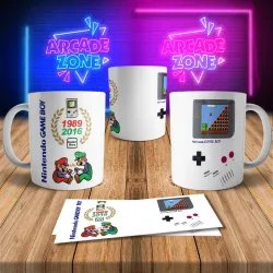 Nintendo Themed 8Bit Arcade Retro Gaming Mug 2 - Level Up