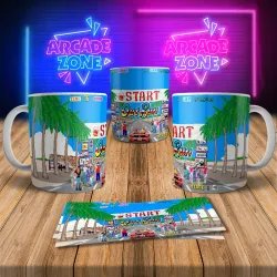 Retro 8Bit Arcade Gaming Mug - Out Run 3 Design