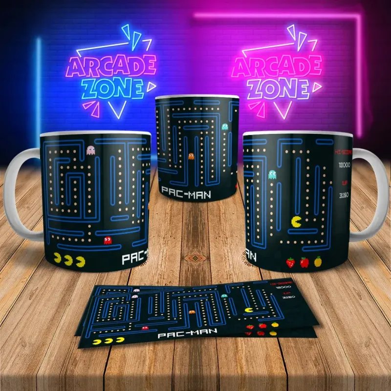Pac Man 8Bit Arcade Retro Gaming Mug 2 - Fun & Unique!