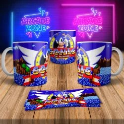 Sonic The Hedgehog 8Bit Arcade Retro Gaming Mug - Fun Design!