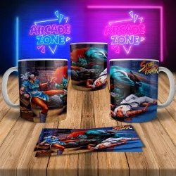 Street Fighter 8Bit Arcade Retro Gaming Mug 2 - Level Up!