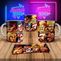 Street Fighter 8Bit Arcade Retro Gaming Mug 4 - Level Up!