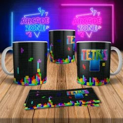 Tetris 8Bit Arcade Retro Gaming Mug 3 - Perfect for Gamers!