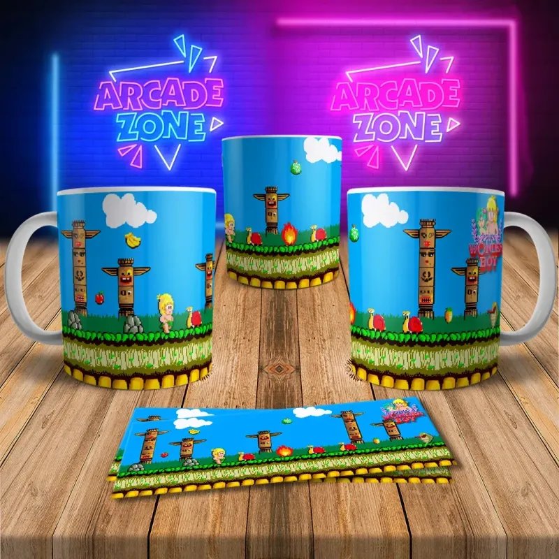 Wonder Boy 8Bit Arcade Retro Gaming Mug 2 - Level Up Your Sip!
