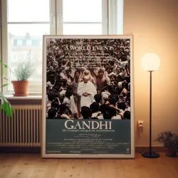 Gandhi Fine Art 1980's Movie Poster - Vintage Collectible