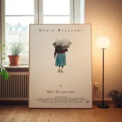 Mrs. Doubtfire 1990's Fine Art Movie Poster - Vintage Charm