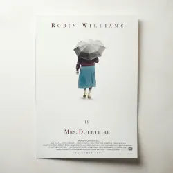 Mrs. Doubtfire 1990's Fine Art Movie Poster - Vintage Charm