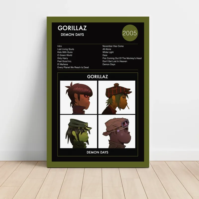 Gorillaz – Demon Days Fine Art Album Poster - Music Decor