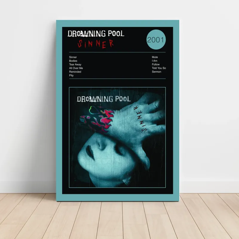 Drowning Pool – Sinner Fine Art Album Poster | Music Decor