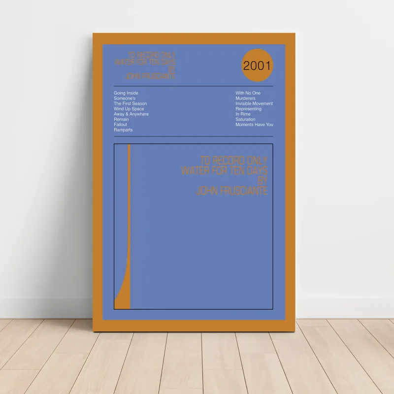 John Frusciante – To Record Only Water For Ten Days Fine Art Album Poster