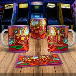 Scramble Retro 8Bit Arcade Gaming Mug - Perfect for Gamers!